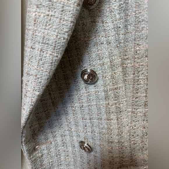 Zara Light Blue Tweed Blazer - Never worn - size M - Picture 3 of 4